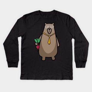 Dwight Schrute Bear Sticker Kids Long Sleeve T-Shirt